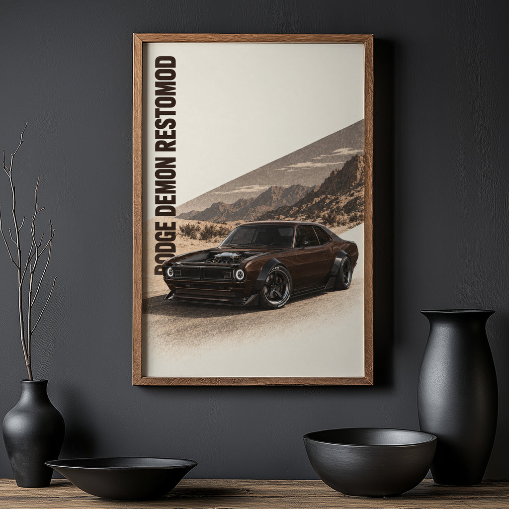 Vintage Dodge Demon Restomod Car Print