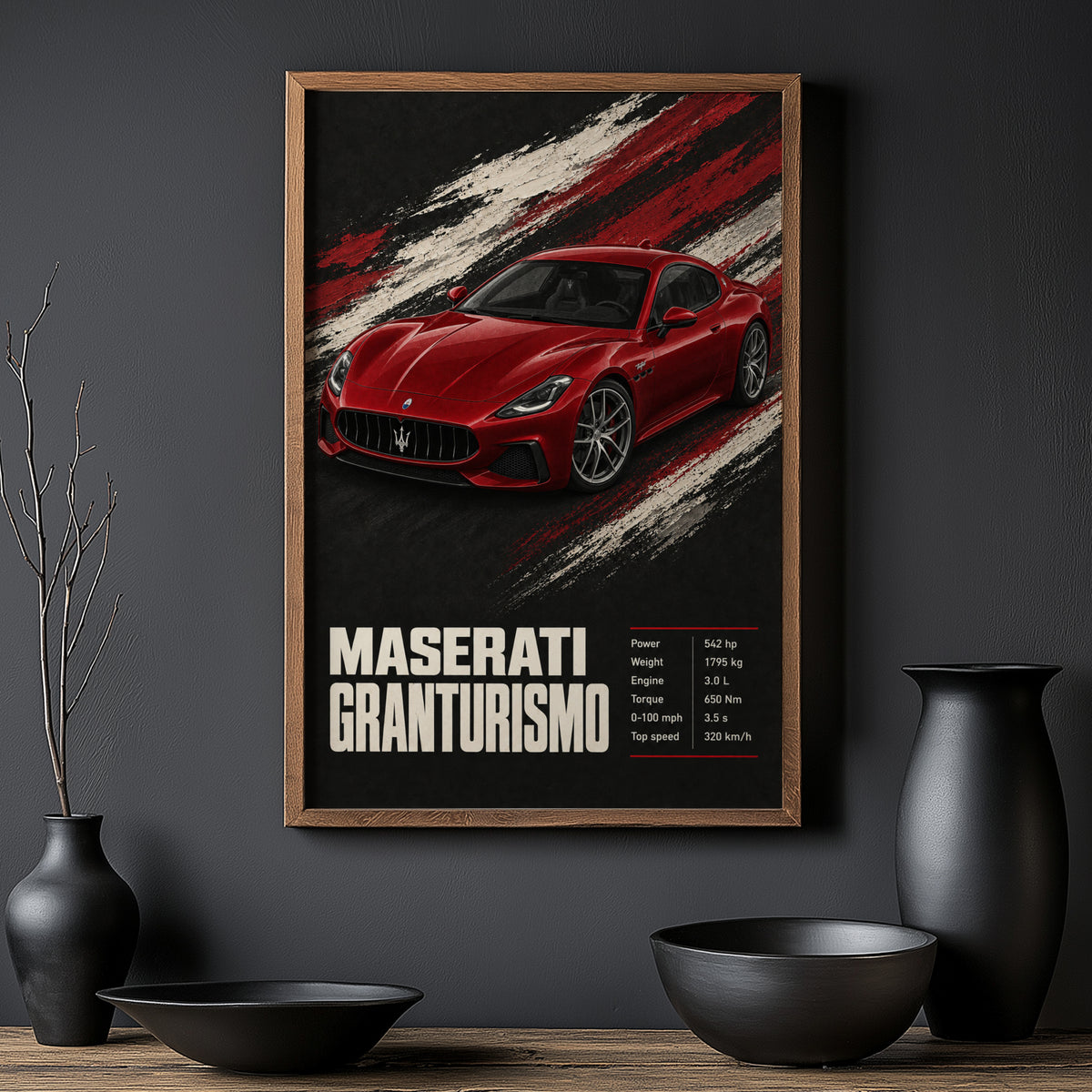 Vintage Maserati GranTurismo Print, Car Wall Art