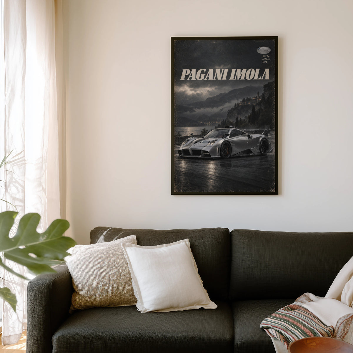 Vintage Pagani Imola Print, Hypercar Wall Art