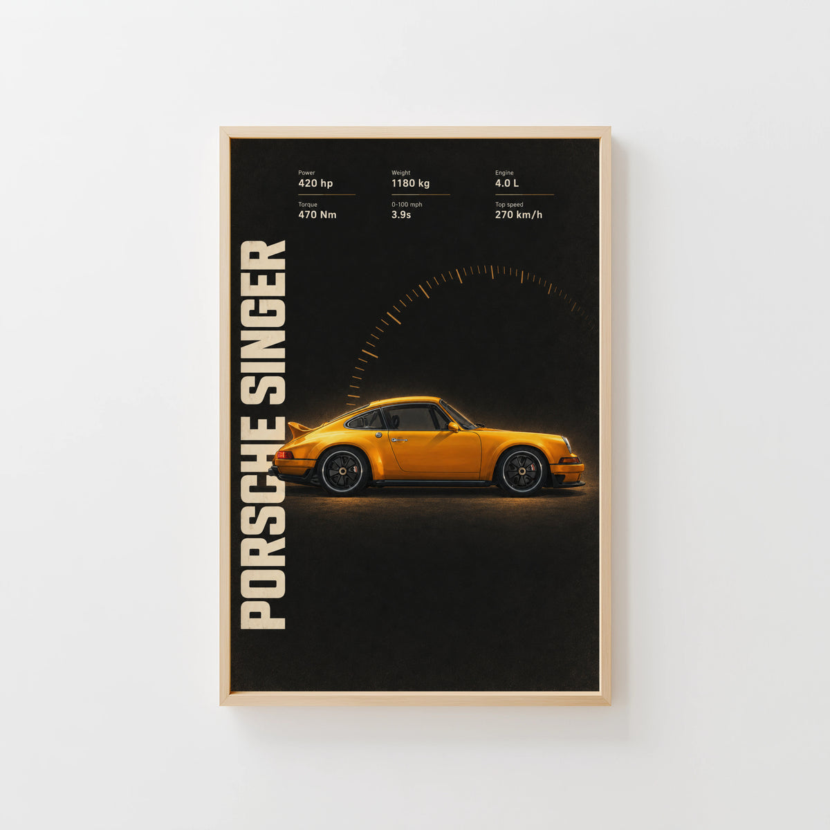 Vintage Porsche Singer Car Print, Wall Art