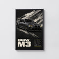 Vintage BMW M3 Car Print, Garage Wall Art