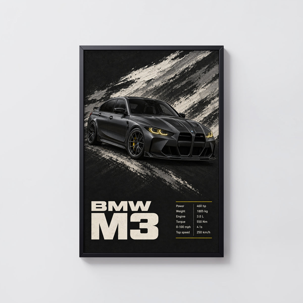 Vintage BMW M3 Car Print, Garage Wall Art
