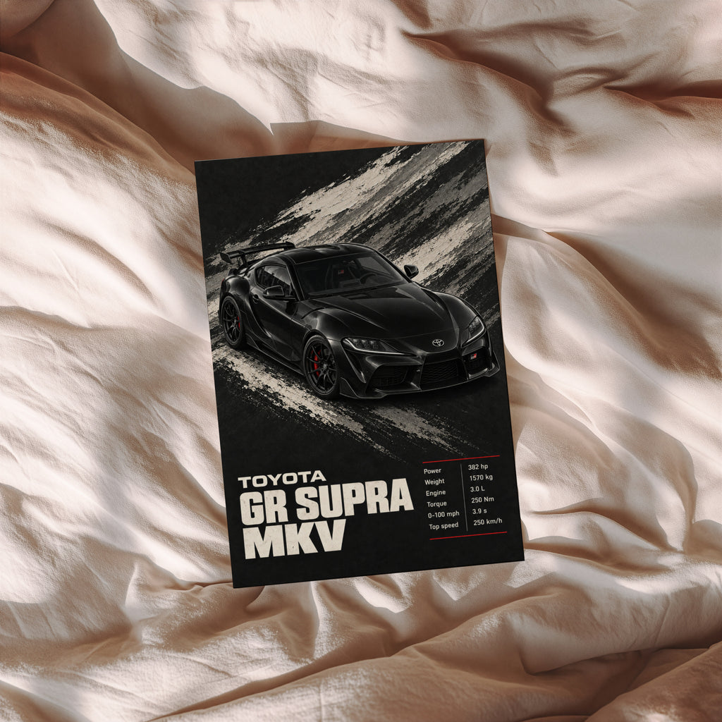 Vintage Toyota GR Supra MkV Print, Car Wall Art