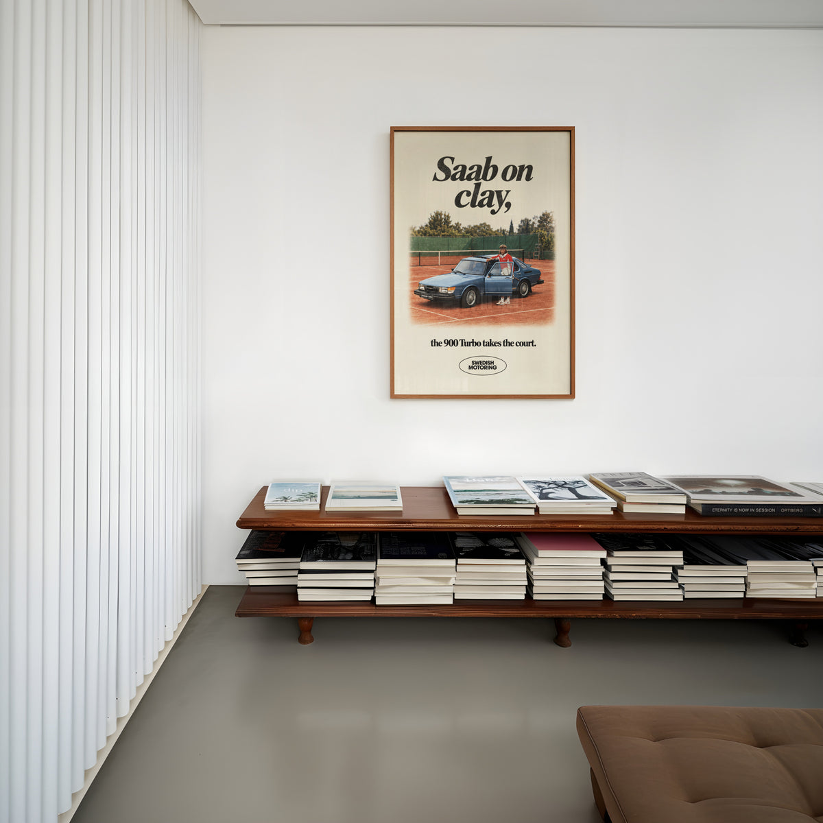Vintage Saab 900 Turbo Poster, Tennis Wall Art, Car Print