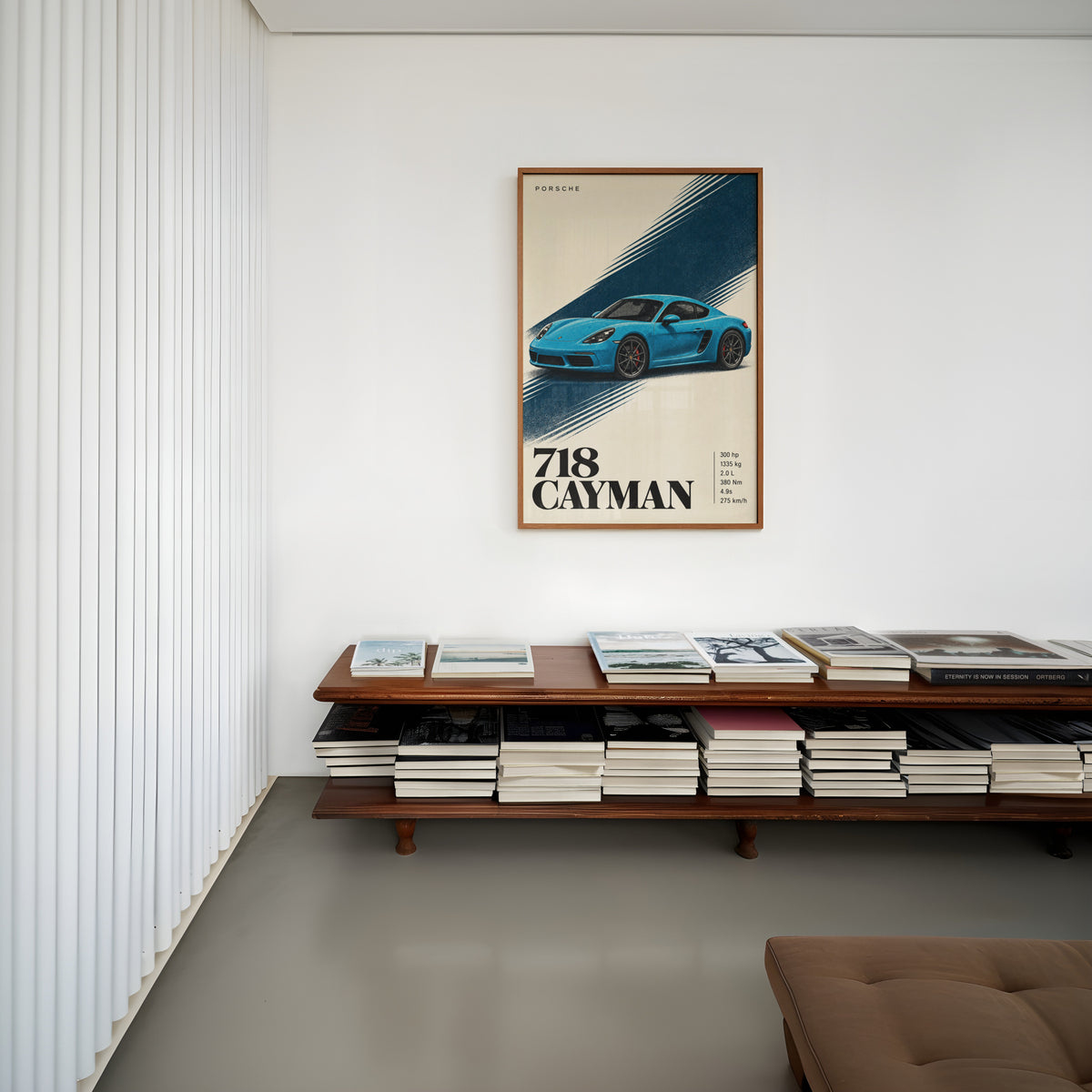 Vintage Porsche 718 Cayman Print, Car Wall Art