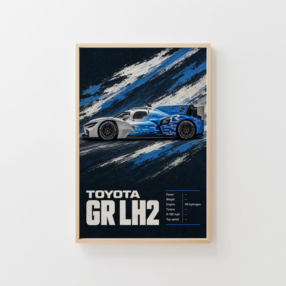 Vintage Toyota GR LH2 Print, Race Car Wall Art