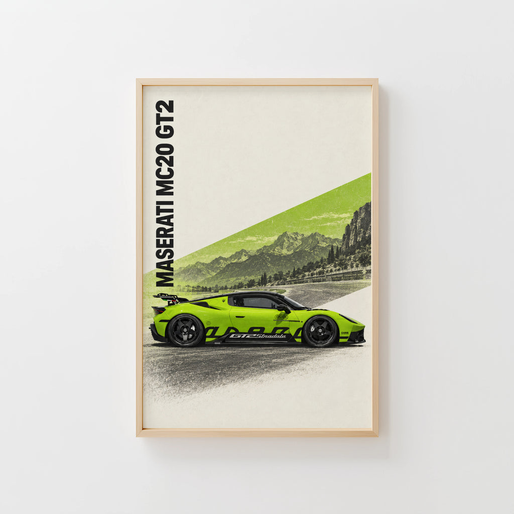 Vintage Maserati MC20 GT2 Print, Car Wall Art