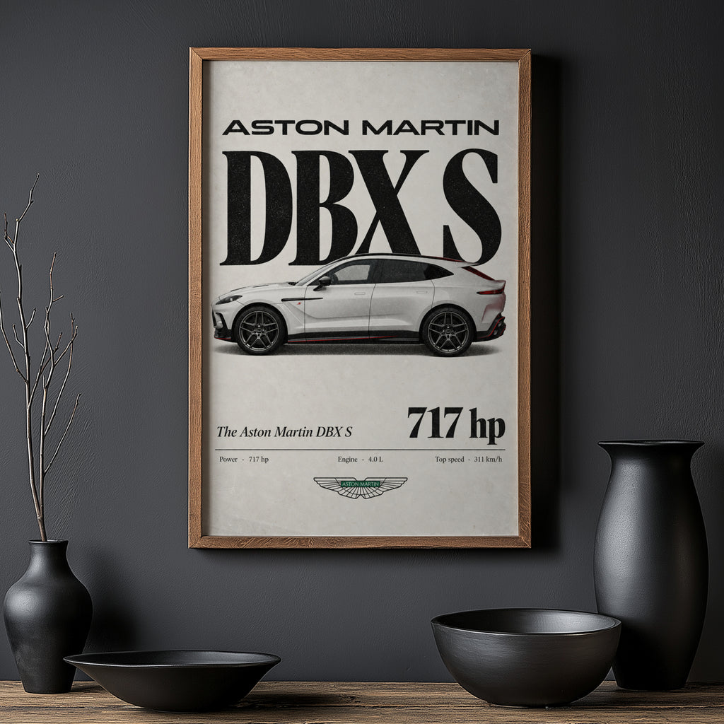 Vintage Aston Martin DBX S Print, Car Poster, Wall Art