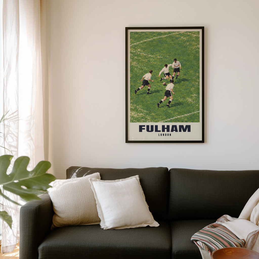 Vintage Fulham London Football Poster, Wall Art, Print