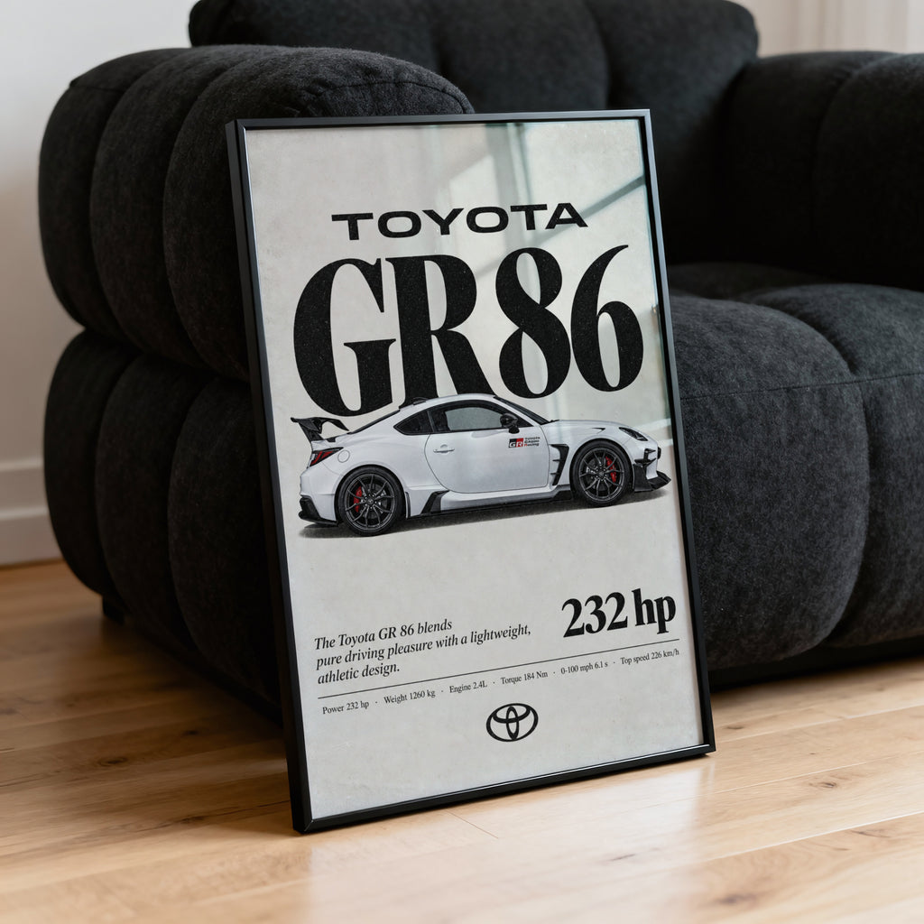 Vintage Toyota GR86 Print, Car Poster, Wall Art