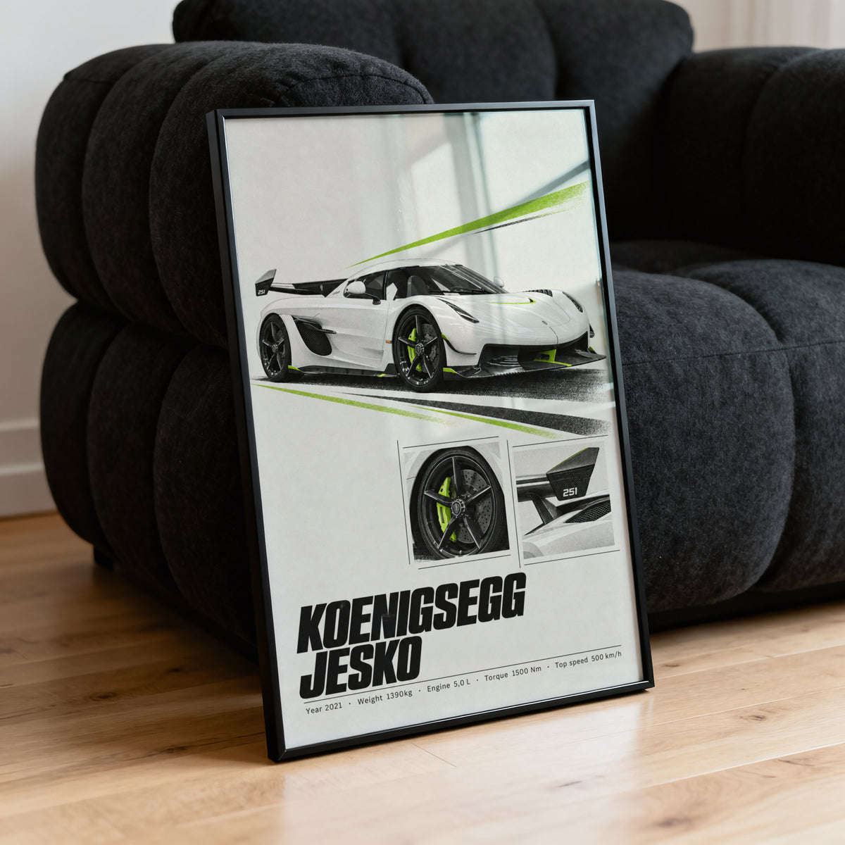 Vintage Koenigsegg Jesko Print, Hypercar Wall Art