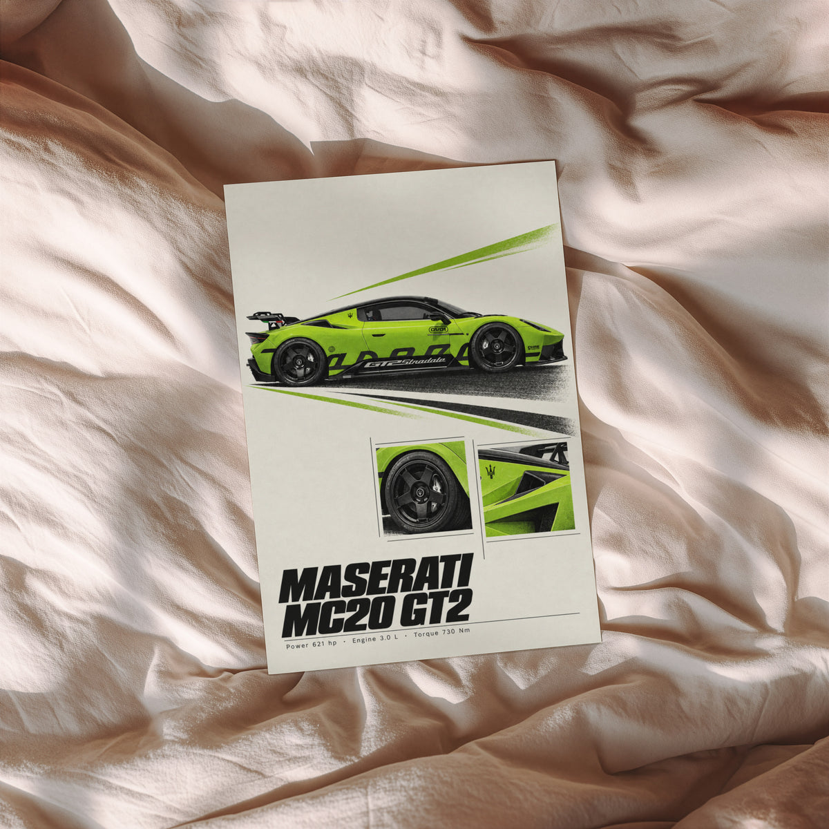 Vintage Maserati MC20 GT2 Print, Car Wall Art