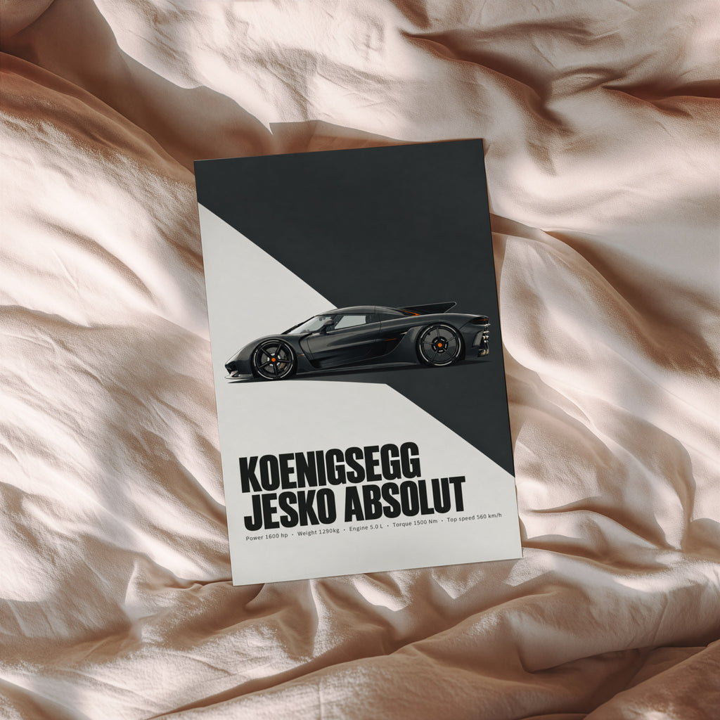 Vintage Koenigsegg Jesko Absolut Print, Supercar