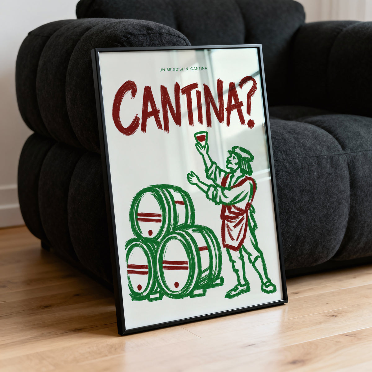Vintage Cantina Print Poster, Italian Wine Cellar Art