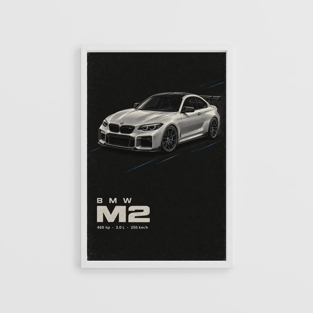 Vintage BMW M2 Print, Sports Car Wall Art