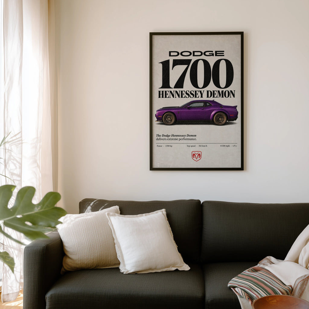 Vintage Dodge Demon Print, Muscle Car Poster, Wall Art
