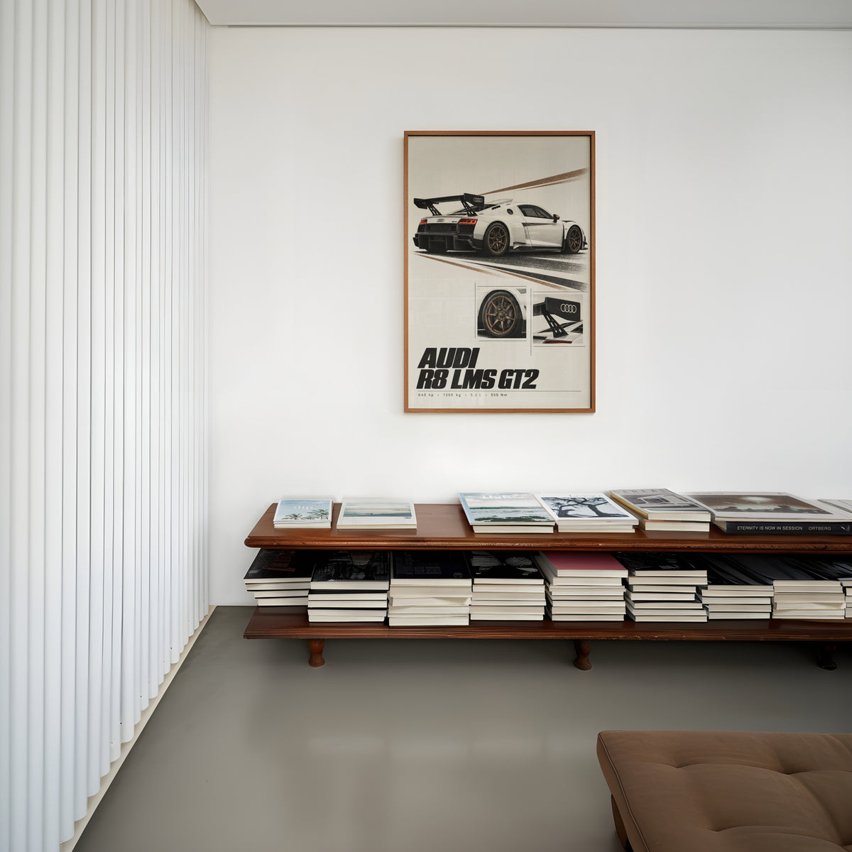 Vintage Audi R8 LMS GT2 Print, Racing Car Wall Art