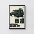 Vintage Mercedes Brabus 800 Print, Car Poster, Green G Wagon