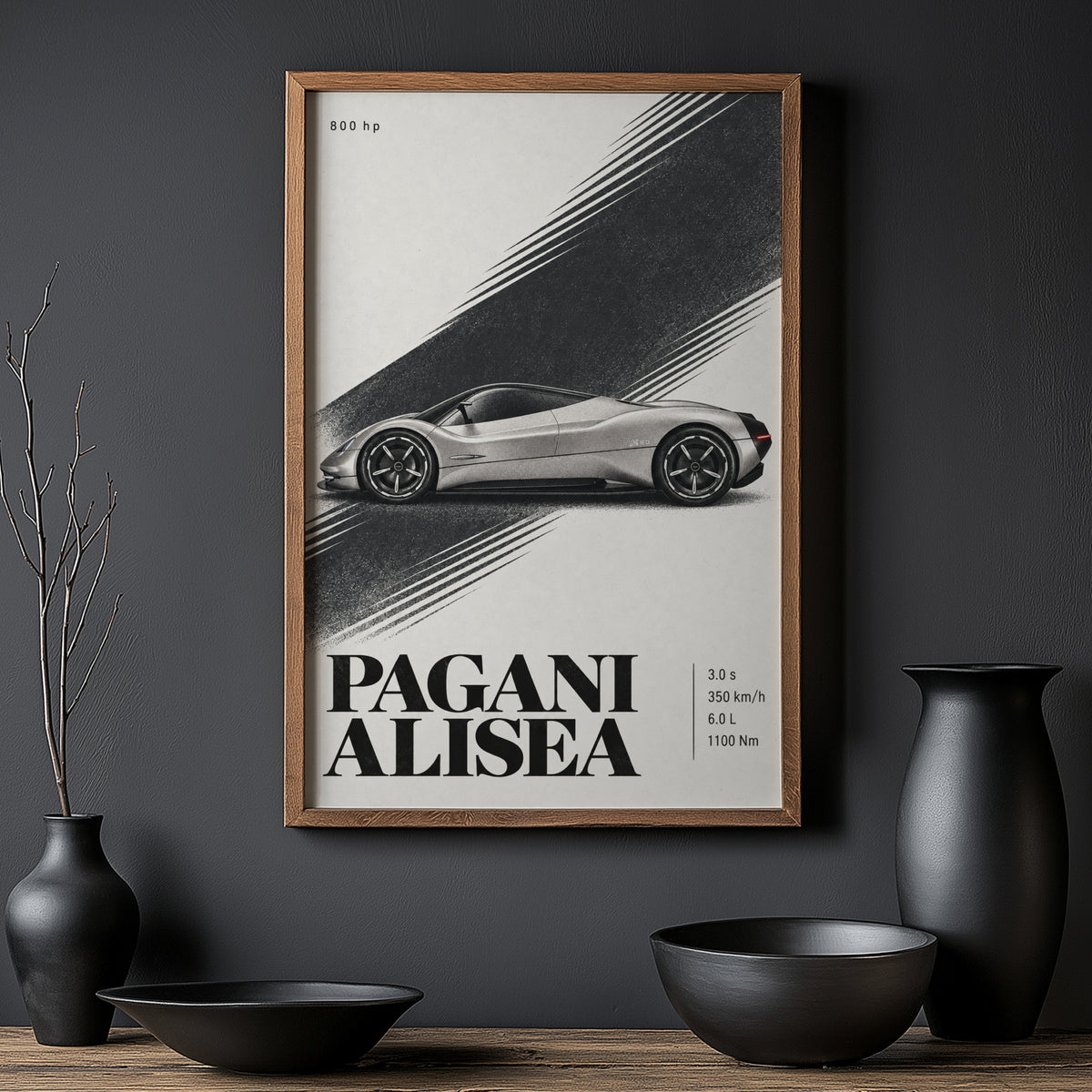 Vintage Pagani Alisea Print, Supercar Poster, Wall Art