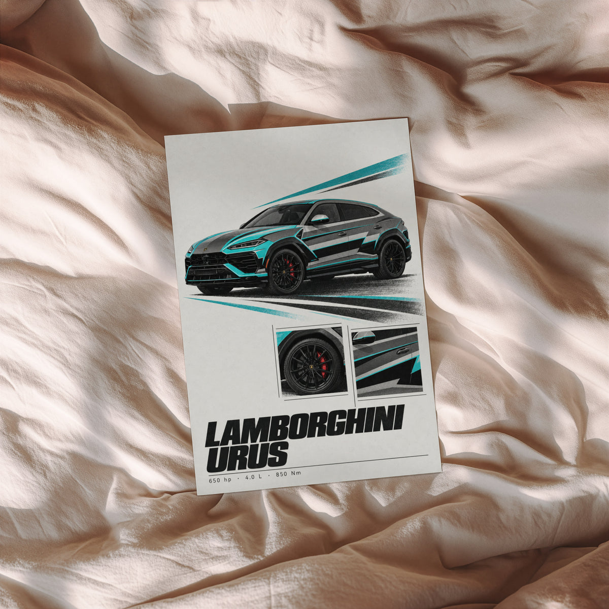 Vintage Lamborghini Urus Print, Car Wall Art