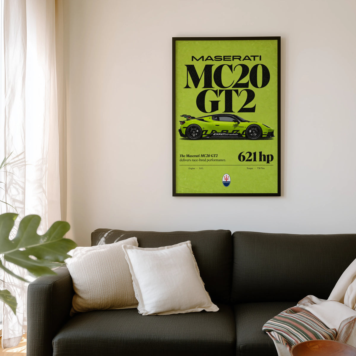 Vintage Maserati MC20 GT2 Print, Supercar Art