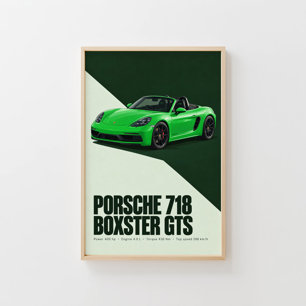 Vintage Porsche 718 Boxster GTS Print, Car Wall Art