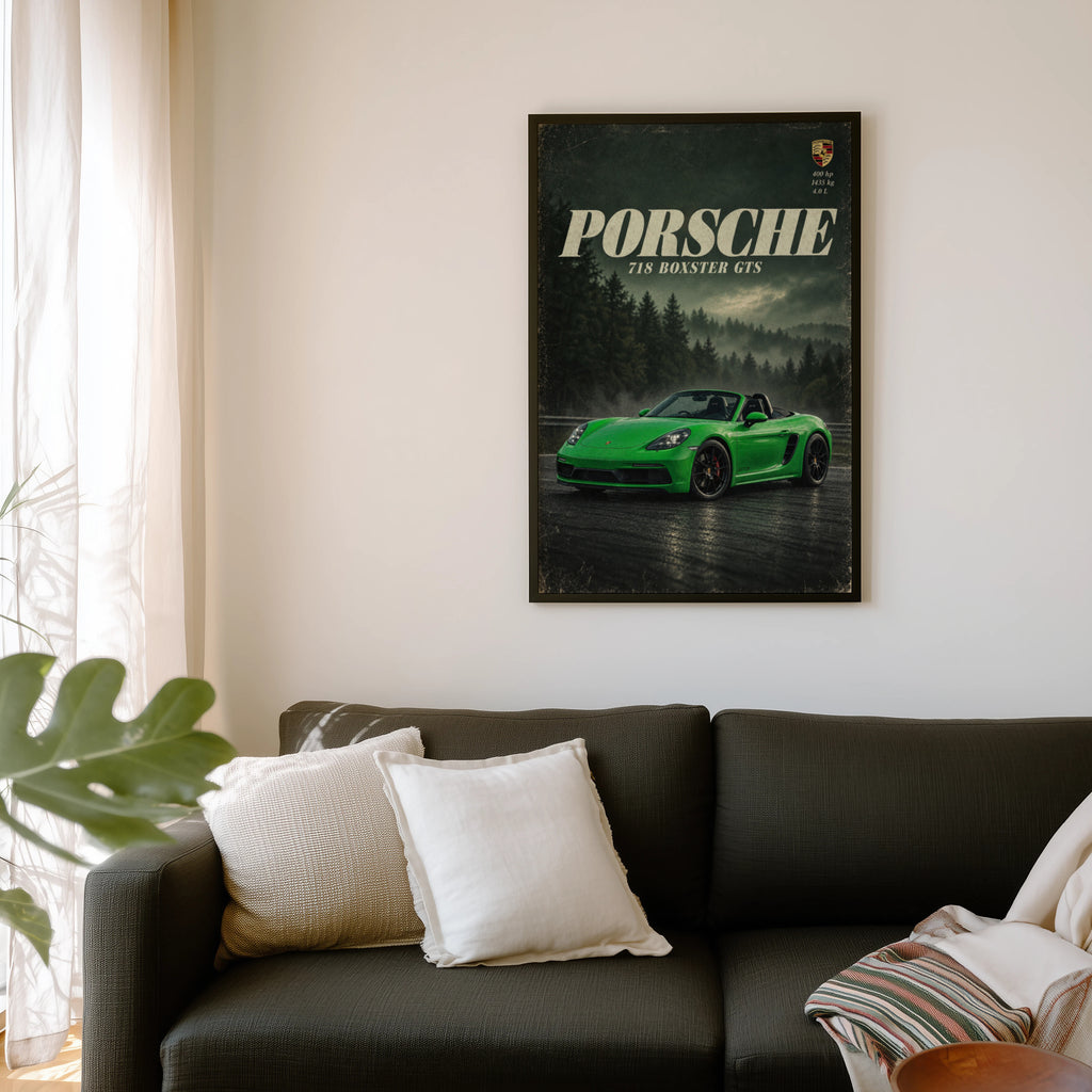 Vintage Porsche Boxster GTS Print, Car Wall Art
