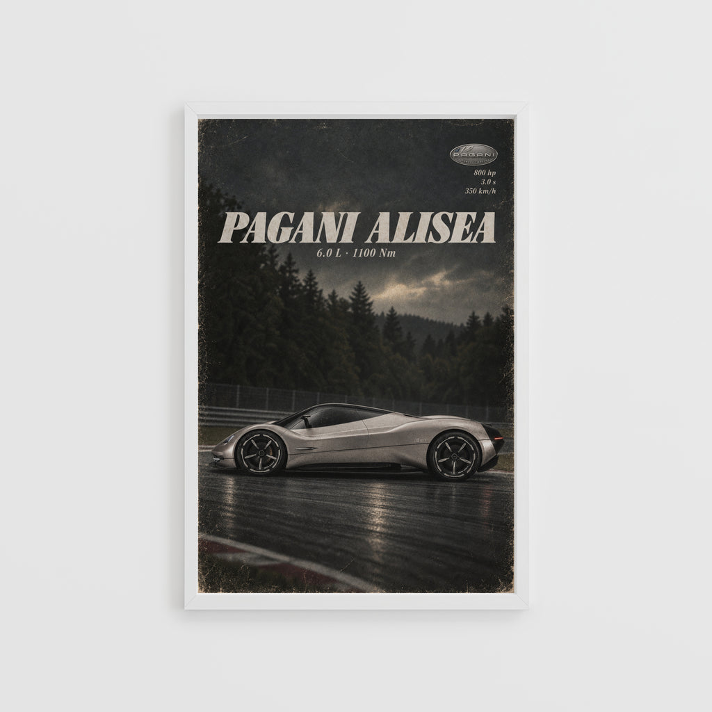 Vintage Pagani Alisea Print, Car Poster, Supercar Art