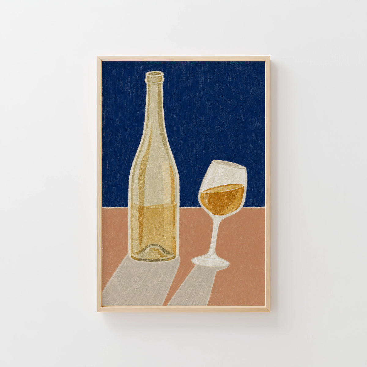 Vintage Wine Bottle Print Poster, Kitchen Wall Art