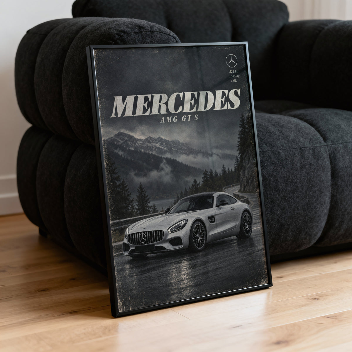 Vintage Mercedes AMG GT S Print, Car Wall Art