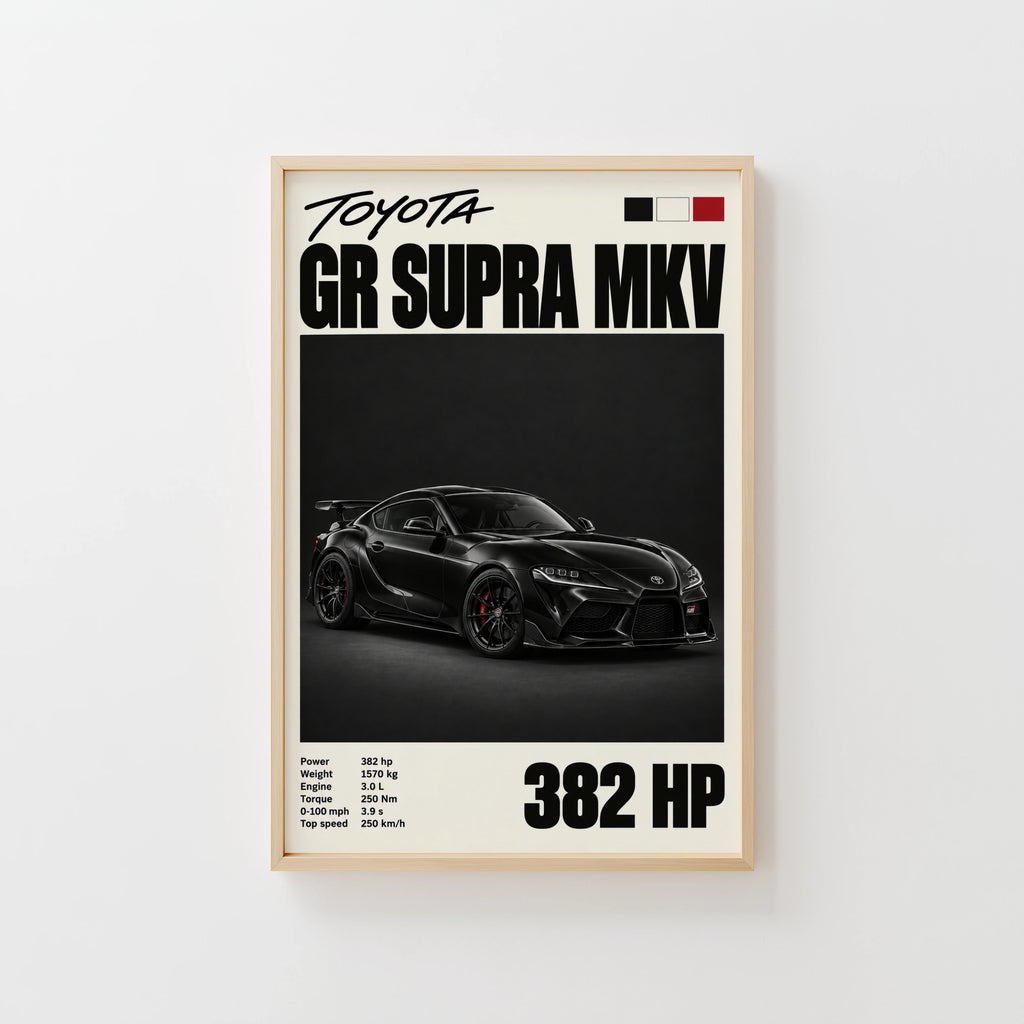 Vintage Toyota GR Supra Print, Car Wall Art