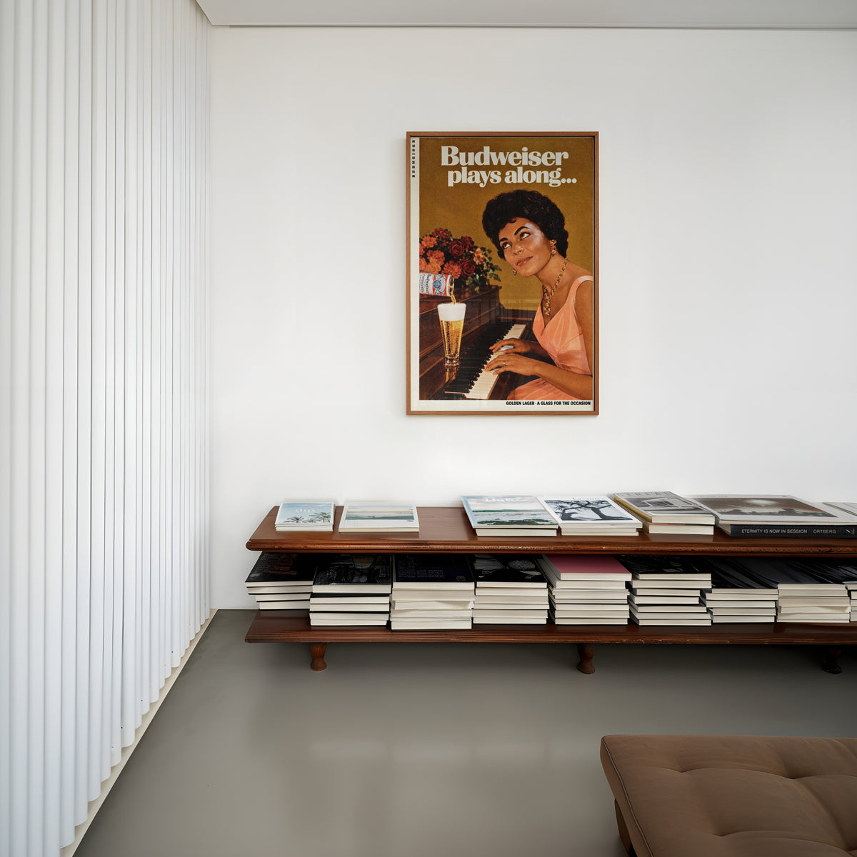 Vintage Piano Beer Poster, Retro Bar Wall Art Print