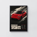 Vintage Porsche Taycan GTS Print, Car Poster Wall Art