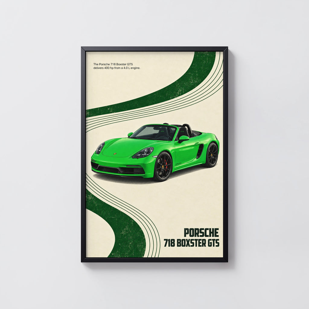 Vintage Print, Porsche Boxster GTS Car Wall Art