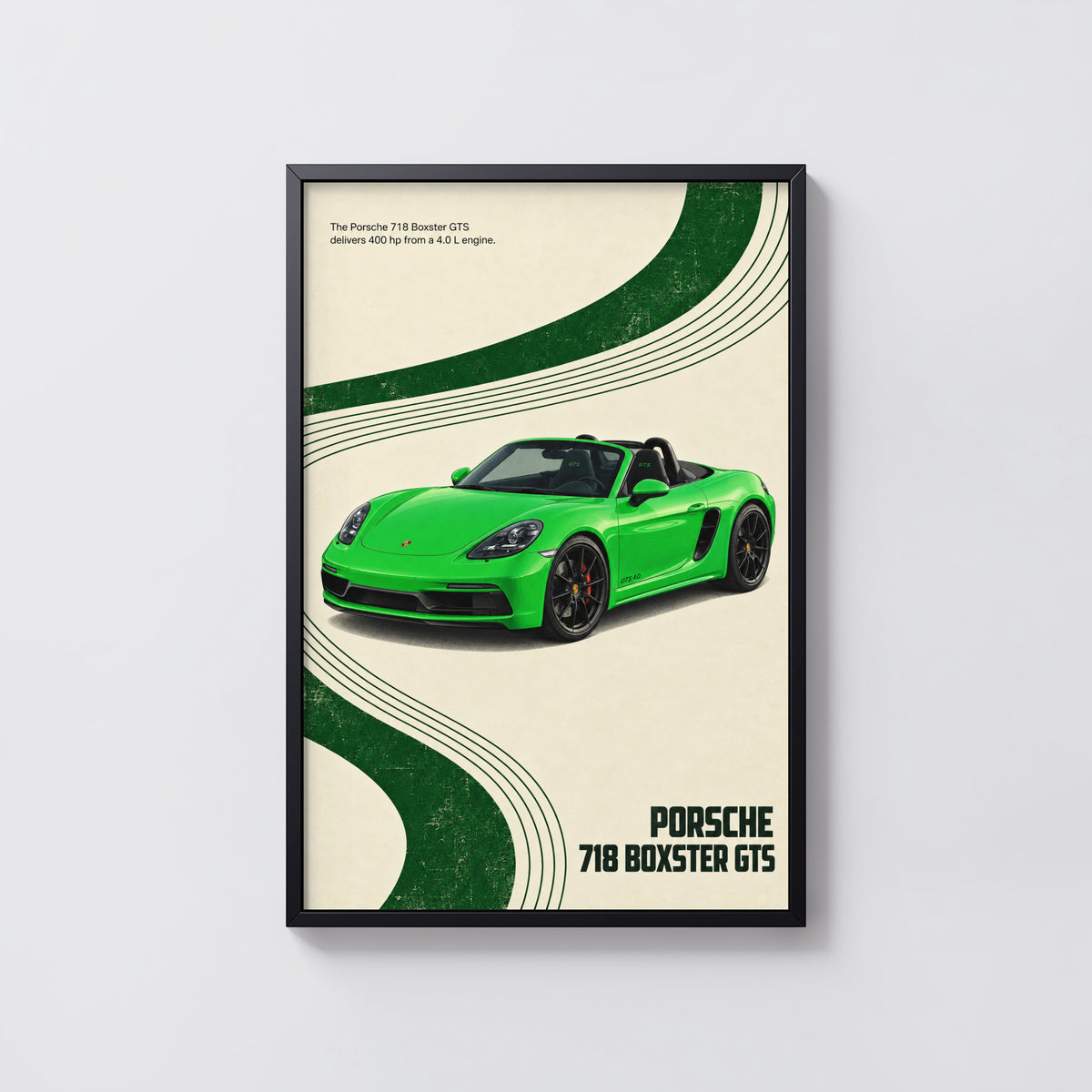 Vintage Print, Porsche Boxster GTS Car Wall Art