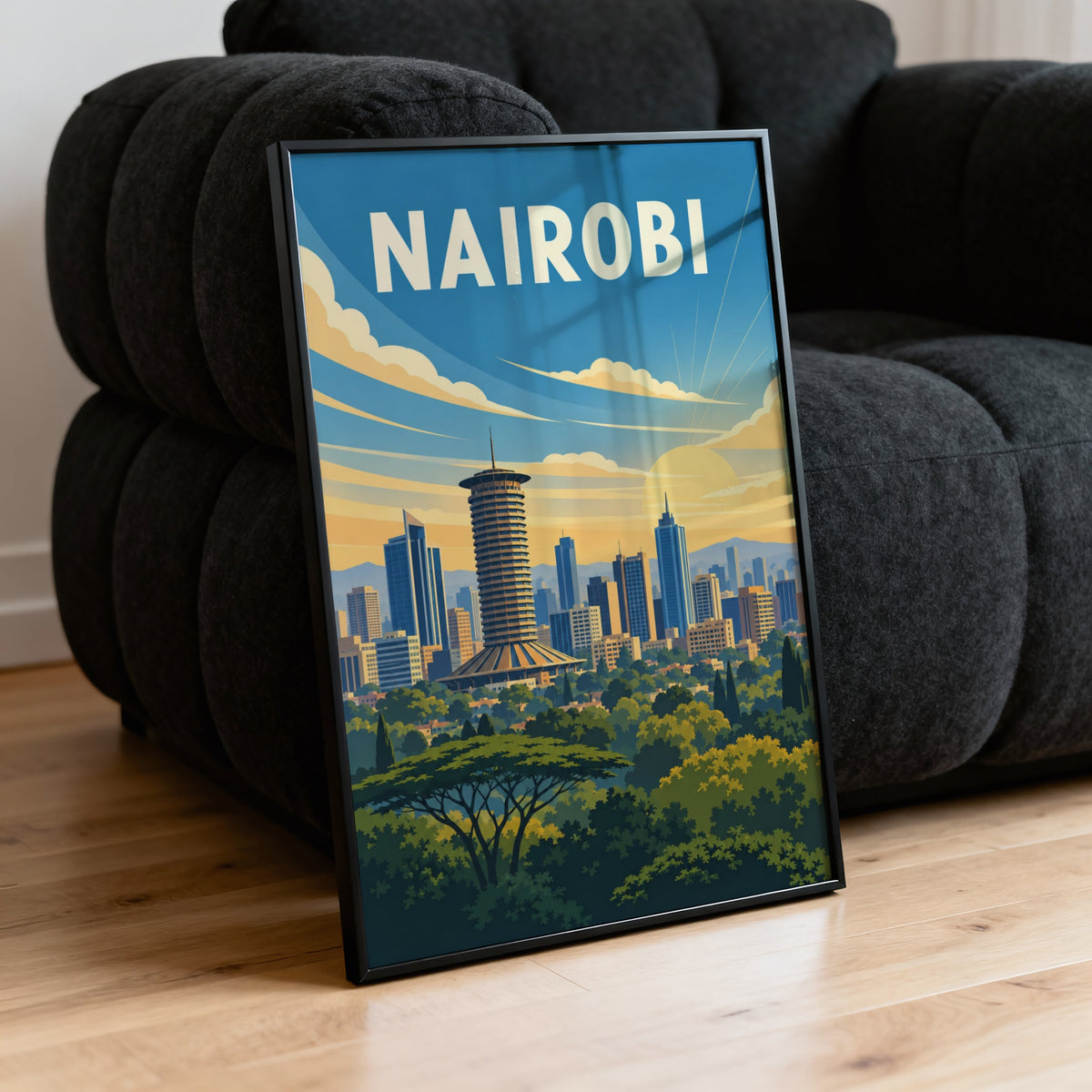 Vintage Nairobi Kenya Poster, Africa Wall Art, City Print