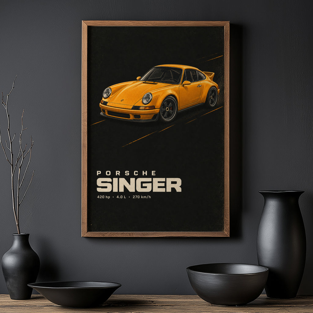 Vintage Porsche Singer 911 Print, Car Wall Art