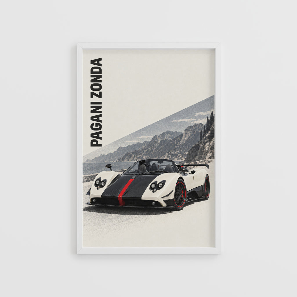 Vintage Pagani Zonda Print, Supercar Wall Art