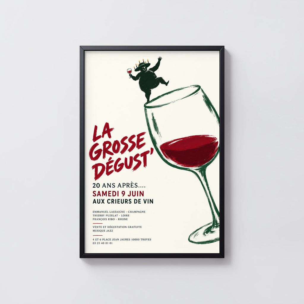 Vintage Wine Print Poster, French Wine Tasting Wall Art