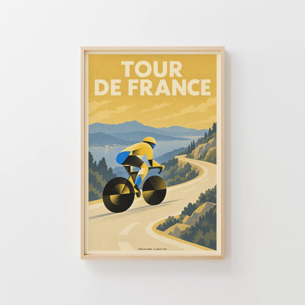 Vintage Cycling Poster, Tour de France Print, Wall Art