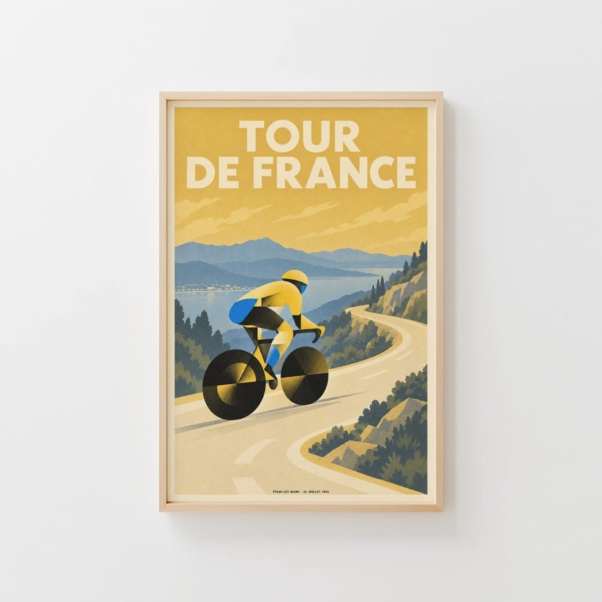 Vintage Cycling Poster, Tour de France Print, Wall Art