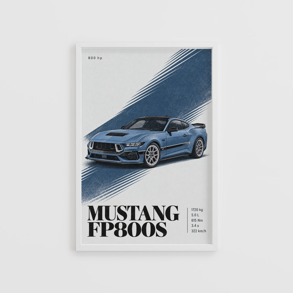 Vintage Mustang FP800S Print, Muscle Car Wall Art