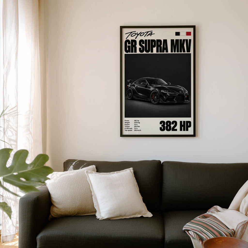 Vintage Toyota GR Supra Print, Car Wall Art