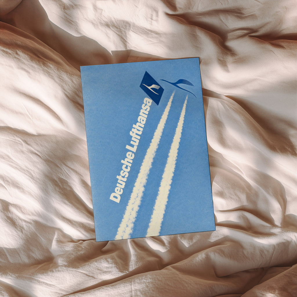 Vintage Lufthansa Poster, Aviation Wall Art, Airline Print