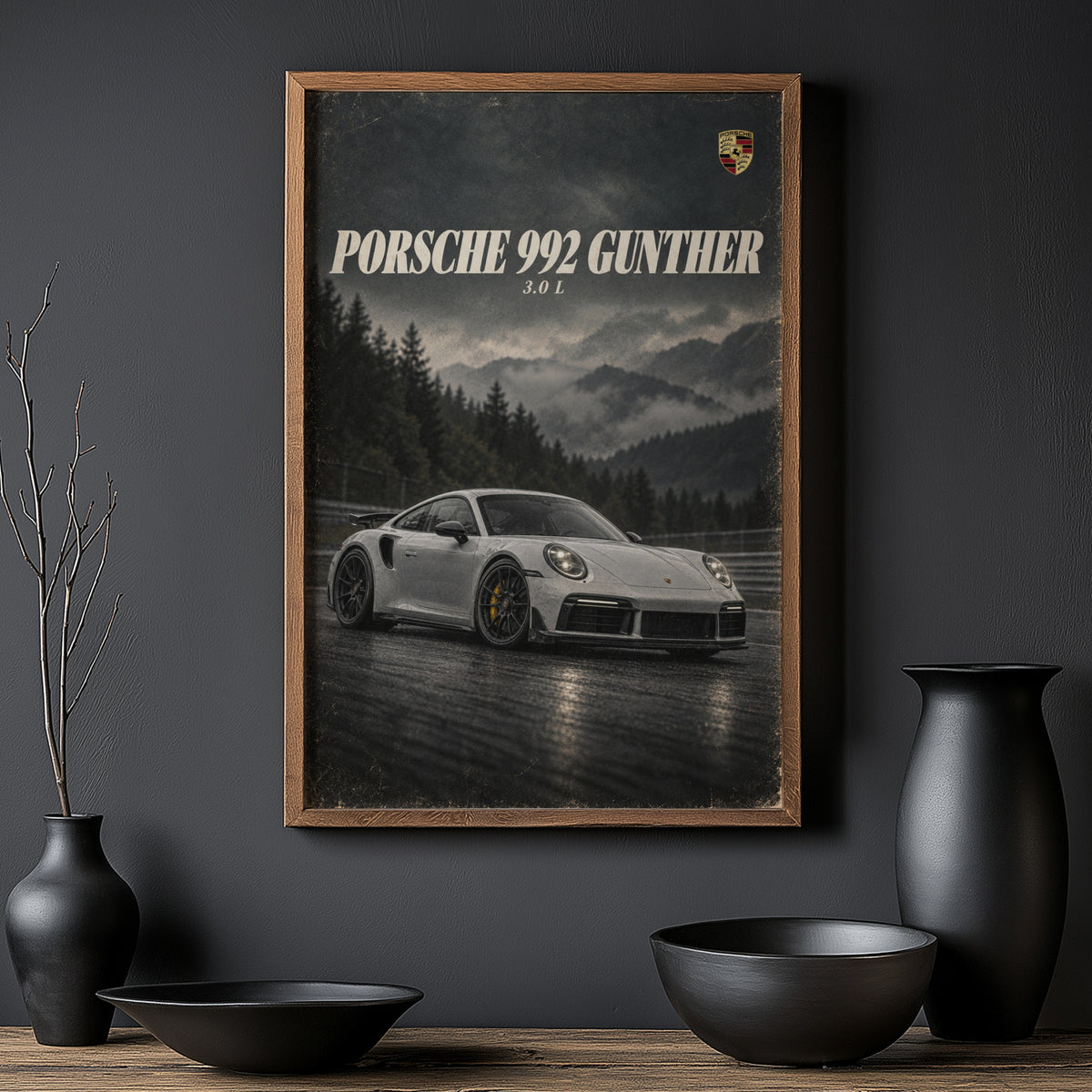 Vintage Porsche 992 Gunther Print, Car Wall Art