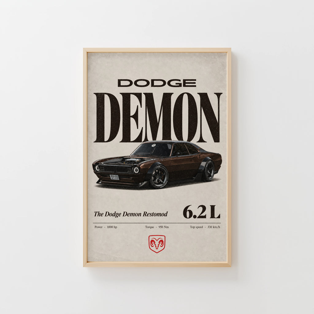 Vintage Dodge Demon Print, Muscle Car Poster