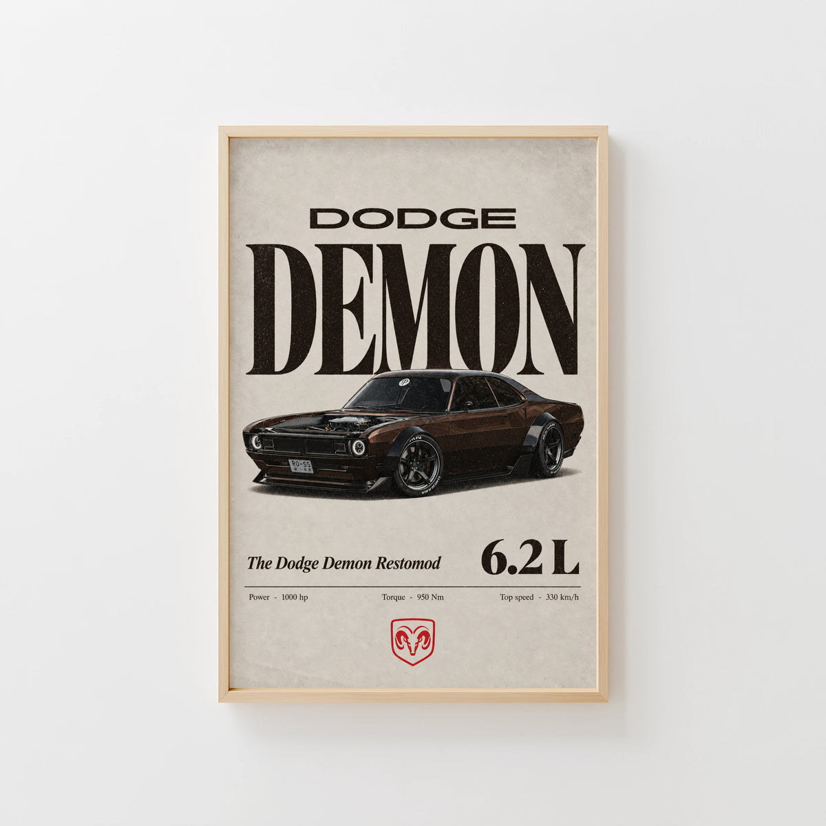 Vintage Dodge Demon Print, Muscle Car Poster
