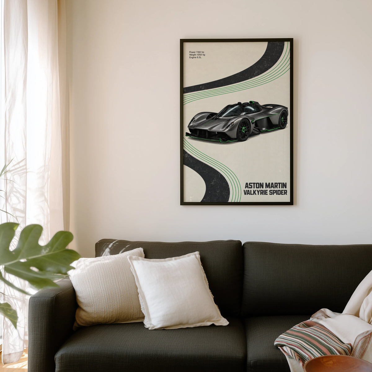 Vintage Aston Martin Valkyrie Spider Print, Car Art