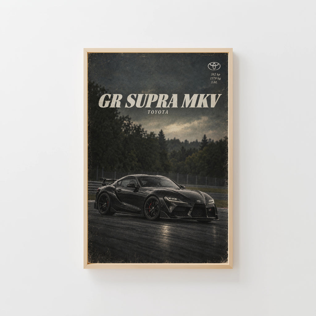 Vintage Toyota GR Supra Print, Car Wall Art