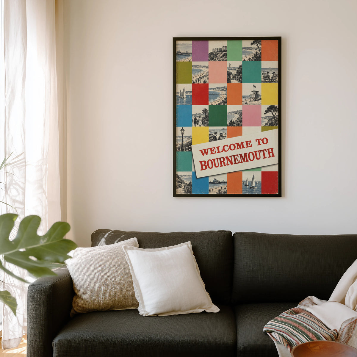 Vintage Bournemouth Poster, Seaside Wall Art, England Print
